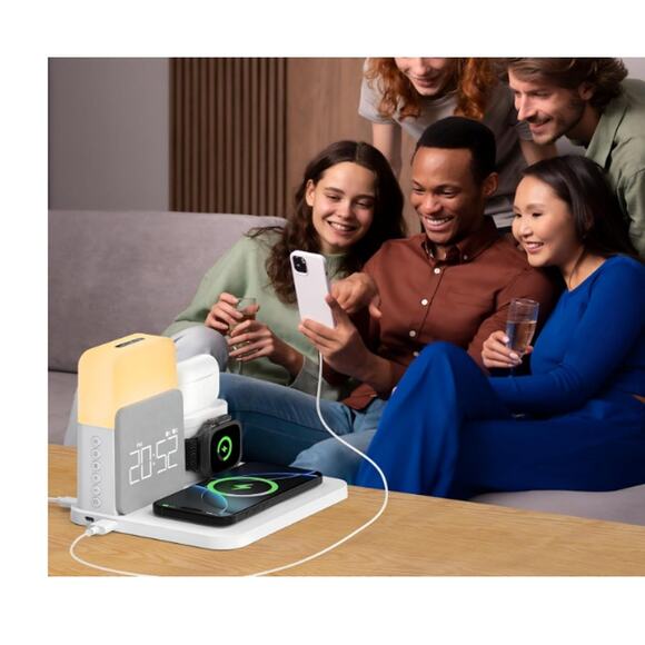 Alarm Clock Wireless Charger, 7in1, MagSafe NightLight, iPhoneProMaxWatchAirPods - Picture 5 of 6